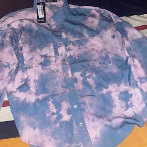 Oversized purple tie dye shirt